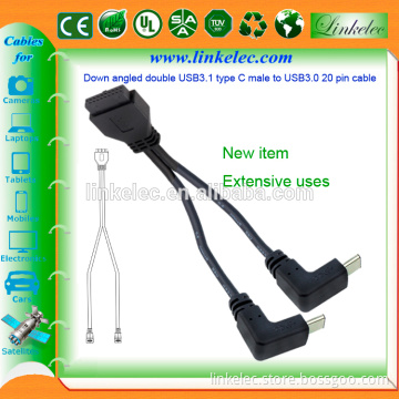 Double usb 3.1 type C to USB3.0 20 pin cable